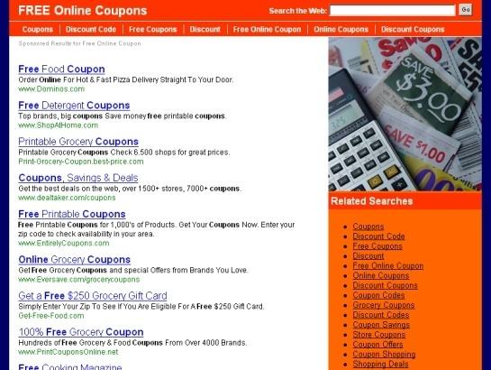Freeonlinecoupons screenshot
