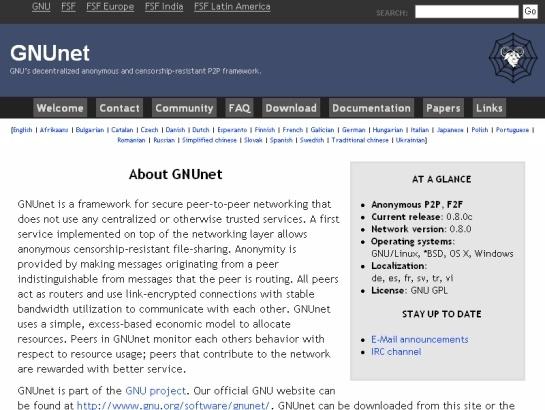 Gnunet screenshot
