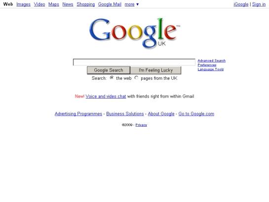 Google screenshot