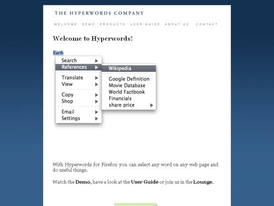 Hyperwords screenshot