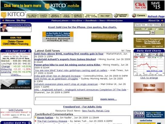 Kitco screenshot