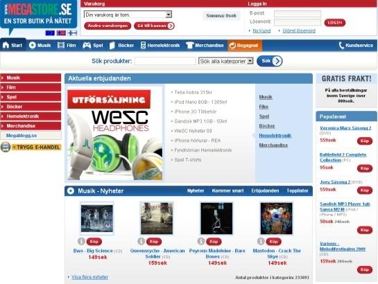 Megastore screenshot