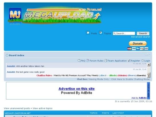 Megauploadforum screenshot