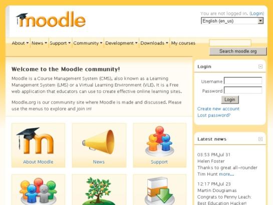 Moodle screenshot