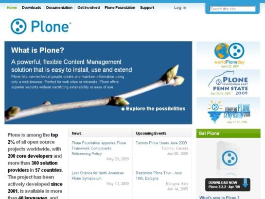 Plone screenshot