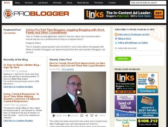 Problogger screenshot