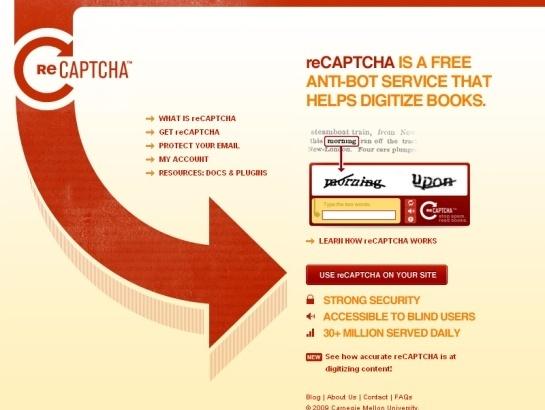 Recaptcha screenshot