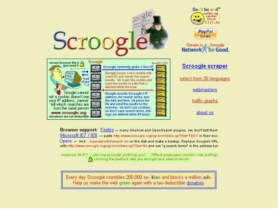 Scroogle screenshot