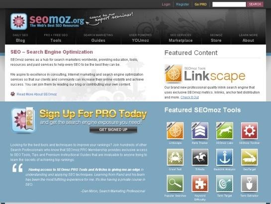Seomoz screenshot