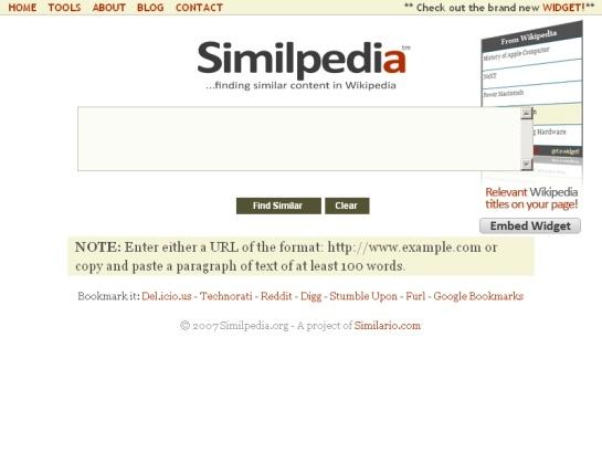 Similpedia screenshot