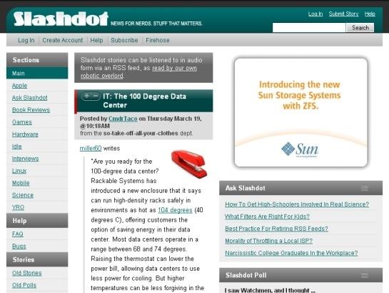 Slashdot screenshot