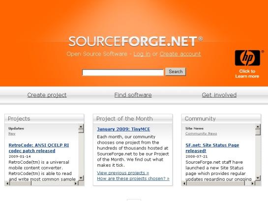 Sourceforge screenshot