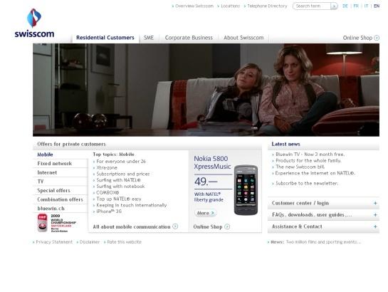 Swisscom screenshot