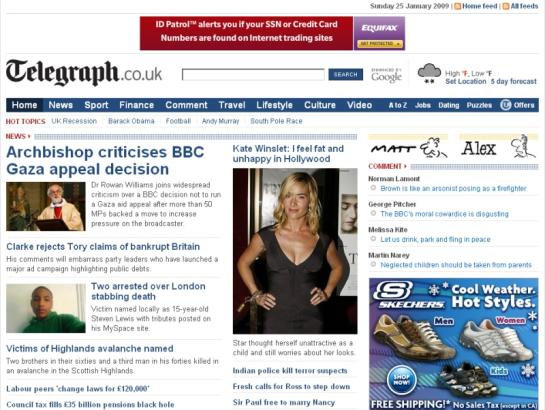 Telegraph screenshot