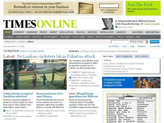 Timesonline screenshot