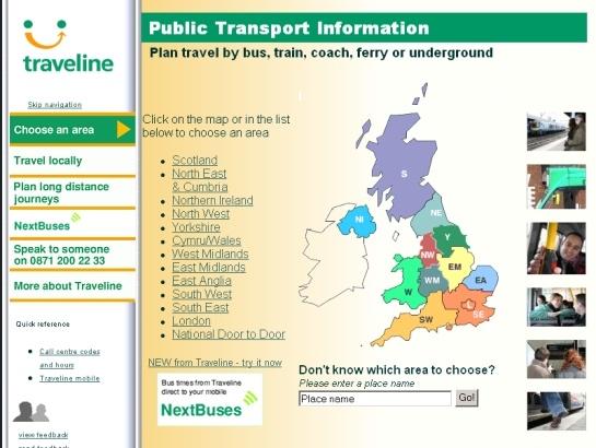 Traveline screenshot