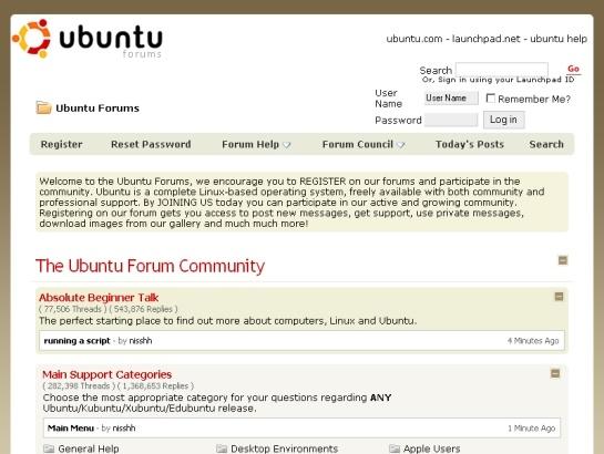 Ubuntuforums screenshot