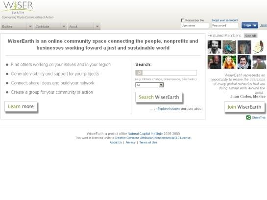 Wiserearth screenshot