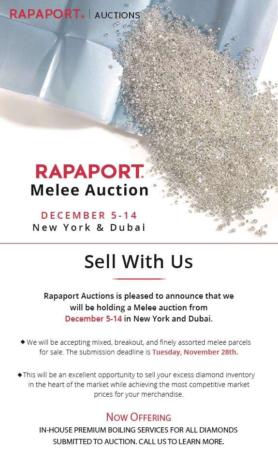 Sell in Rapaport's December Melee Auction
