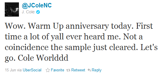 Cole Confirms Single Sample Clears