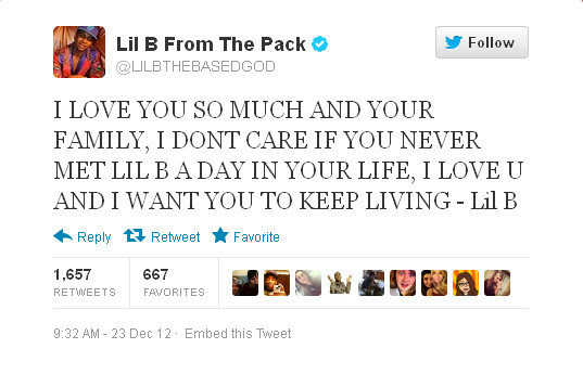 LIL B LOVES US ALL