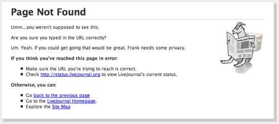 LiveJournal 404 Page