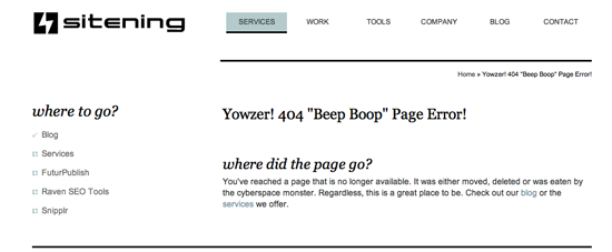 Sitening 404 Page