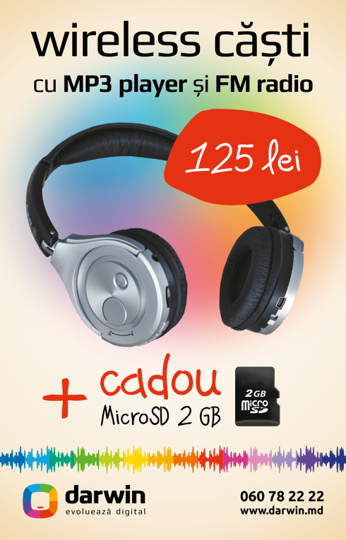 Darwin Casti wireless si cadou MicroSD