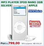 Ipod Nano 1GB Silver Apple com Frete Grátis