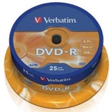 DVD VERBATíM 16 X -R (REF. 43522) TARRINAS DE 25 DESDE 0,25€UND TARRINA 6,25€ 