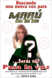 BUSCANDO CANTANTE PARA MARÚ