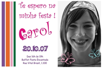 FOTO. Convite .:. Festa Infantil, Debutante, Festa Jovem ... Montagem com foto e vários temas!
