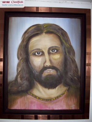 Oleo original de Jesus en galeria de Puerto Rico.