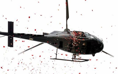 Homenagem com helicóptero