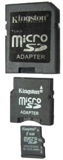 3 en 1  Micro SD + Mini Sd + SD   1Gb Kingston 