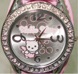 Relógio Hello Kitty brilhantes rosa