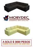 Sala Esquina Minimalista Nova $ 3690 pesos solo de MOBYDEC 