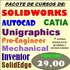 Kit de Cursos: SolidWorks + Catia + Unigraphics NX + AutoCAD + Mec.
