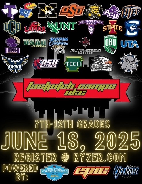 Fastpitch Camp OKC Summer Camp 2025 featuring schools powered by central fastpitch league cfl, epic, oklahoma exclusive fastpitch