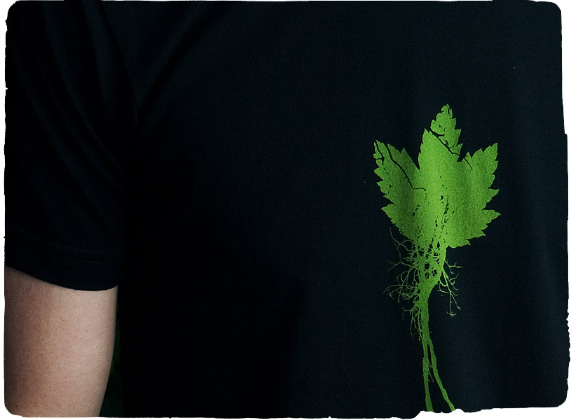close-up detail of unique art tshirt