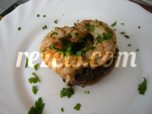 receta de champiñones a la plancha con langostinos  por atunara