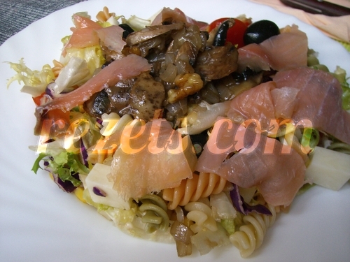 receta de ensalada de pasta y salmón por inma