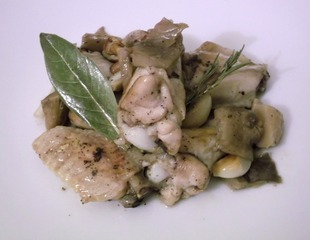 Alitas de pollo al ajillo con setas