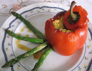 Pimientos rellenos de arroz