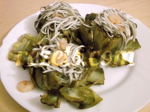 receta de alcachofas con gulas por inma