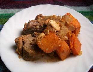 Lomo con calabaza y almendras