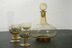 Hand Blown Amber Decanter set with 4 Glasses