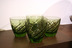 Green Swirl Pattern Old Fashioned Glasses, set of 4