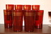 Ruby Red Highball Glasses, set of 10