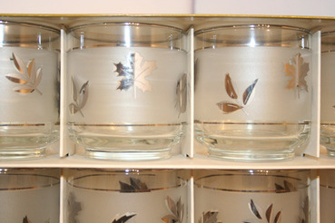 Silver Leaf Hostess Glassware by Libbey, set of 8